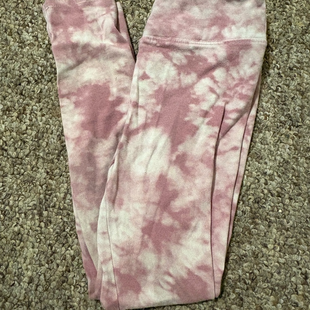 SO Pink and Cream Tie-Dye Leggings